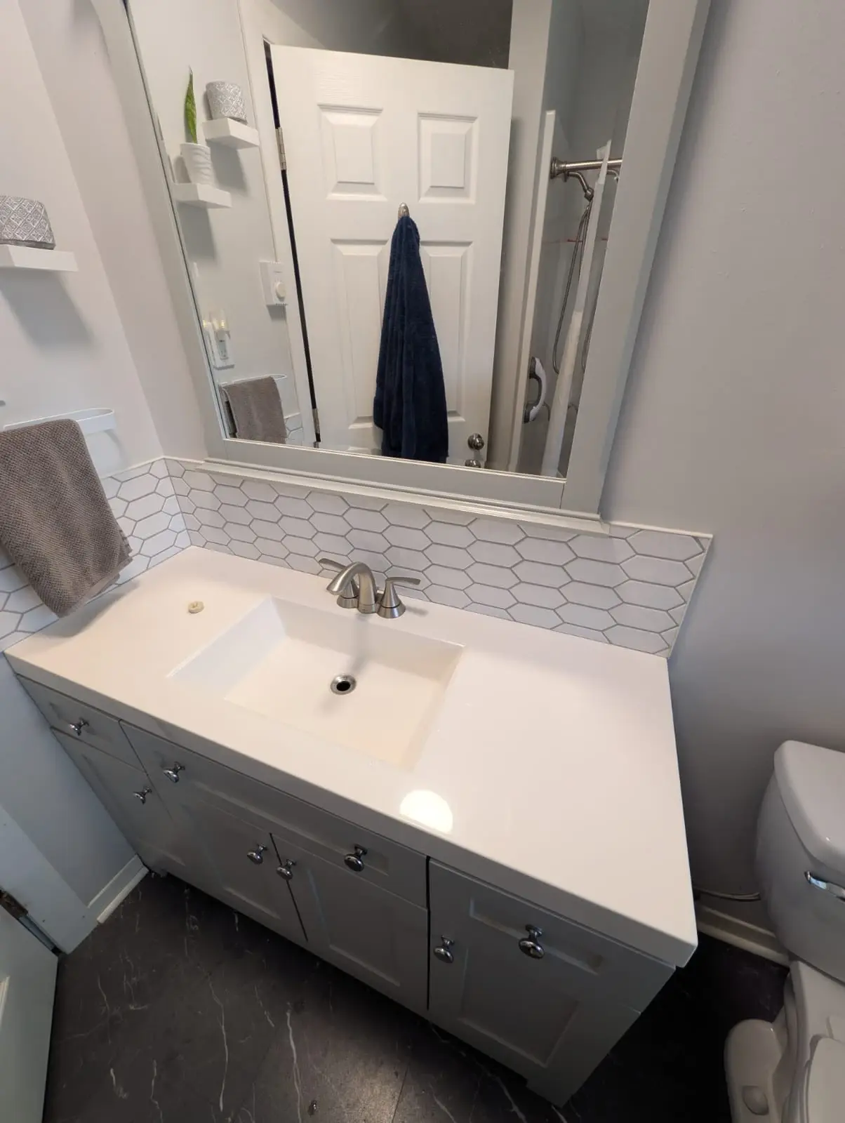 Vanity & Sink Install — completed renovation